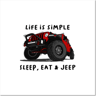 American Jeep Red Posters and Art